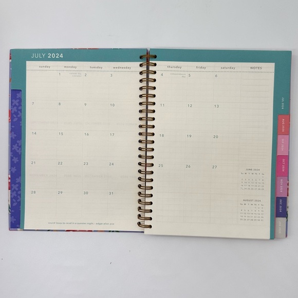 2024-2025 Clementine Paper inc. 12 Months Planner Hard Cover (Blue/Mushrooms) - Picture 7 of 13